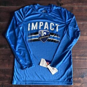 Montreal Impact Long Sleeve Shirt Youth Medium Blue MLS Soccer Activewear Boys